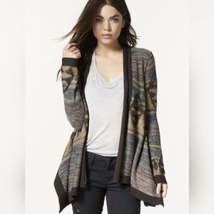 JustFab Dara Longline Cardigan, Aztec Print, Size M